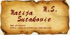 Matija Šutaković vizit kartica